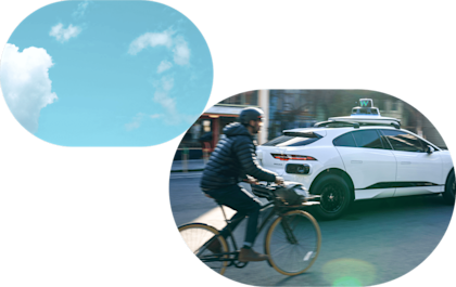 Waymo and cyclist